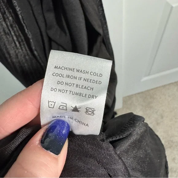 Baltic Born Black Velvet Andi Ribbed Wrap Dress Size Small Formal Bridesmaid - Picture 15 of 15